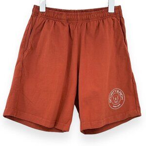 Sporty & Rich Rust Red "Monaco" Loose Fit Casual Cotton Gym Shorts sz S